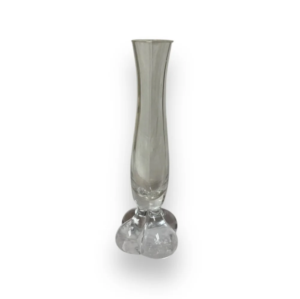 VINTAGE Mini Art Glass Elephant Foot Bud Vase